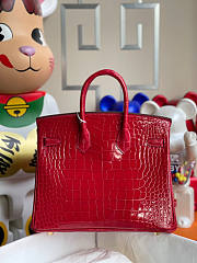 Hermes Birkin Crocodile Red 25cm  - 5