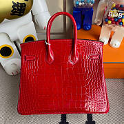 Hermes Birkin Crocodile Red 25cm  - 3