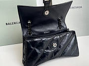 Balenciaga Crush Small Chain Bag Quilted In Black 25x15x8cm - 3