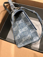 Balenciaga Hourglass Handbag BB Monogram Denim In Blue 23x15x10cm - 5