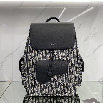 Dior Saddle Backpack Beige and Black 26.5x41.5x17.5cm