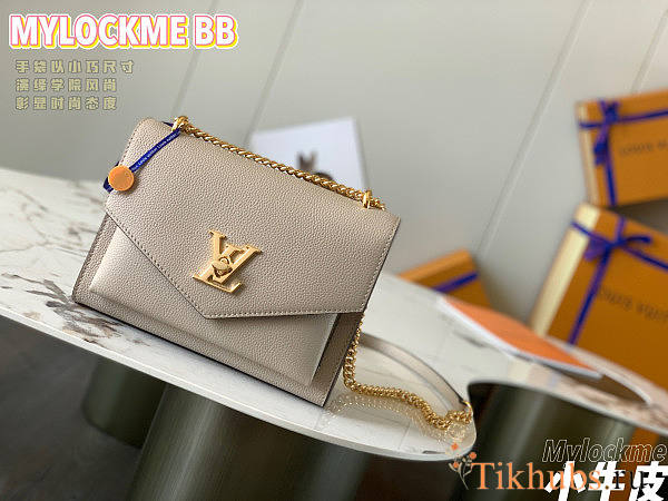 Louis Vuitton LV Mylockme Satchel Chain Gray 22.5x17x5.5cm - 1