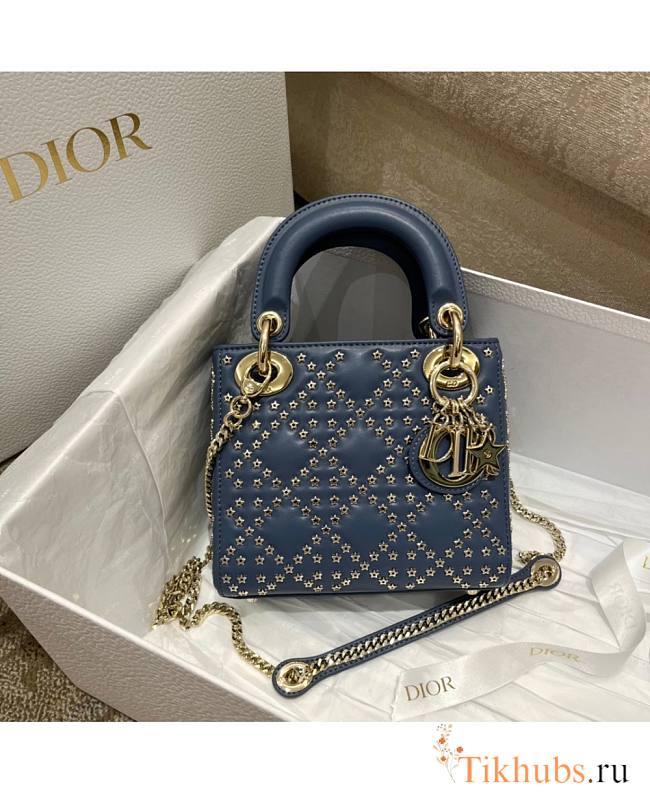 Dior Mini Lady Denim Blue Lucky Star 17 x 15 x 7 cm - 1