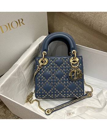 Dior Mini Lady Denim Blue Lucky Star 17 x 15 x 7 cm