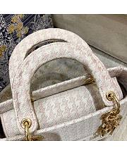 Dior Lady D-Lite Bag Rose Des Vents Houndstooth Embroidery Size 24 cm - 6