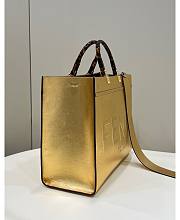 Fendi Sunshine Medium Gold Laminated Leather 35x17x31cm - 5