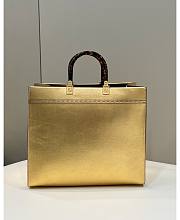 Fendi Sunshine Medium Gold Laminated Leather 35x17x31cm - 3