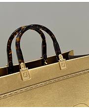 Fendi Sunshine Medium Gold Laminated Leather 35x17x31cm - 2