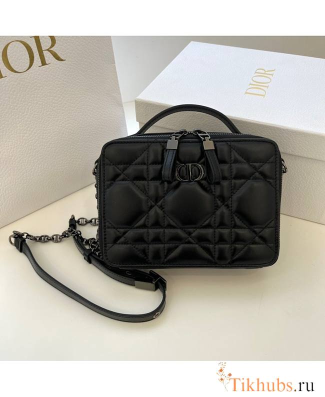 Dior Caro Box Bag With Chain Black 18 x 13 x 5 cm - 1