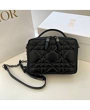 Dior Caro Box Bag With Chain Black 18 x 13 x 5 cm - 1