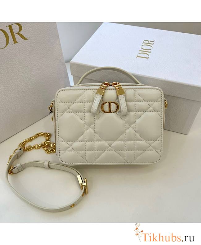 Dior Caro Box Bag With Chain White 18 x 13 x 5 cm - 1