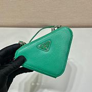 Prada Saffiano Leather Mini Pouch Green 15x10x5cm - 5