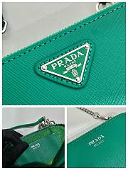 Prada Saffiano Leather Mini Pouch Green 15x10x5cm - 2