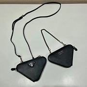 Prada Saffiano Leather Mini Pouch Black 15x10x5cm - 6