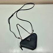 Prada Saffiano Leather Mini Pouch Black 15x10x5cm - 5