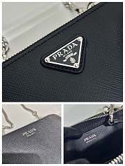 Prada Saffiano Leather Mini Pouch Black 15x10x5cm - 2