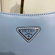 Prada Cleo Brushed Leather Shoulder Bag Blue 27x22x6cm - 6