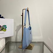 Prada Cleo Brushed Leather Shoulder Bag Blue 27x22x6cm - 4