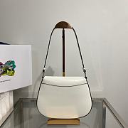 Prada Cleo Brushed Leather Shoulder Bag White 22x4x15.5cm - 5