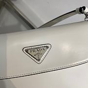 Prada Cleo Brushed Leather Shoulder Bag White 22x4x15.5cm - 4