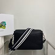 Prada Leather Shoulder Bag Black 23x15.5x9cm - 4