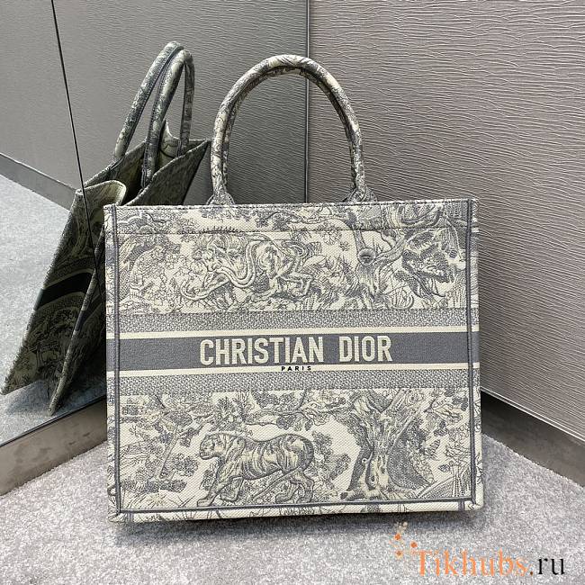 Dior Large Book Tote Gray Toile de Jouy 42 x 35 x 18.5 cm - 1