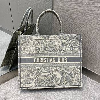 Dior Large Book Tote Gray Toile de Jouy 42 x 35 x 18.5 cm