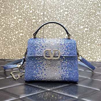 Valentino Vsling Sparkling Embroidery Gradient Blue 19x13x9cm