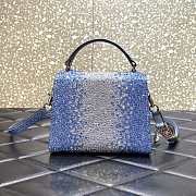 Valentino Vsling Sparkling Embroidery Gradient Blue 19x13x9cm - 4