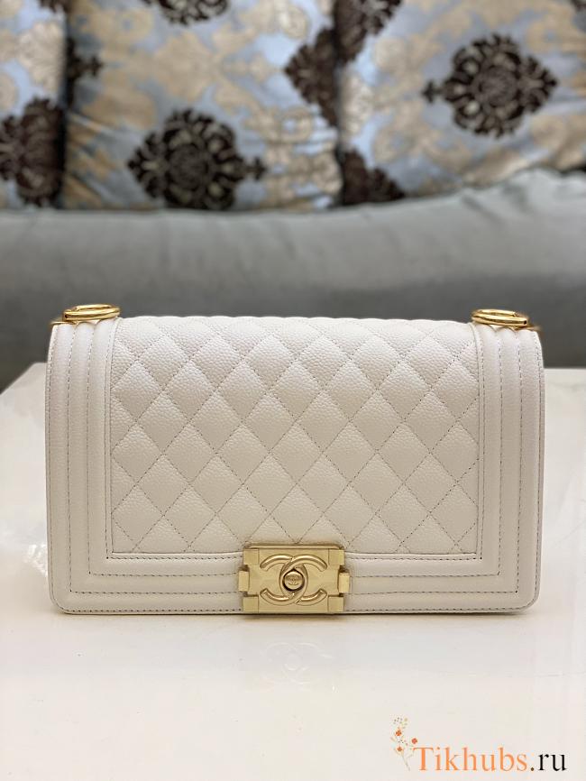 Chanel Leboy Cavier Gold Hardware White 25cm - 1