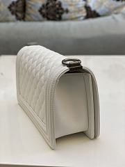 Chanel Leboy Caviar White Silver 25x15x9cm - 4