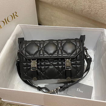 Dior Diorcamp Bag Black Macrocannage Calfskin 23 x 15 x 8 cm