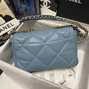 Chanel 19 Large Flap Bag Blue 30x20x10cm - 4
