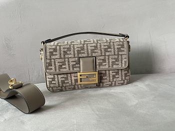 Fendi Baguette Dark grey FF tapestry fabric 27x6x15cm