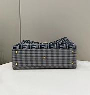 Fendi X - Tote Grey Houndstooth Wool Shopper 41x29.5x16cm  - 6