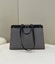 Fendi X - Tote Grey Houndstooth Wool Shopper 41x29.5x16cm  - 5