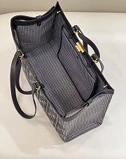 Fendi X - Tote Grey Houndstooth Wool Shopper 41x29.5x16cm  - 2