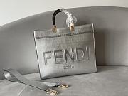 Fendi Sunshine Medium Silver Laminated Leather 35x17x31cm - 1