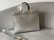 Fendi Sunshine Medium Silver Laminated Leather 35x17x31cm - 3