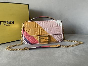 Fendi Baguette Chain Midi Multicolour Print 24x14.5x7cm