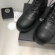 Chanel Chain Plain Leather Black Boot - 3