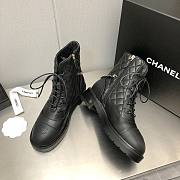 Chanel Chain Plain Leather Black Boot - 5