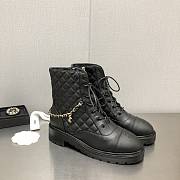 Chanel Chain Plain Leather Black Boot - 2