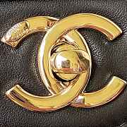 Chanel Flap Bag With Top Handle Calfskin Black 25x15x8cm - 2