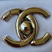 Chanel Flap Bag With Top Handle Calfskin White 25x15x8cm - 6