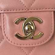 Chanel Flap Bag With Top Handle Calfskin Pink 25x15x8cm - 2