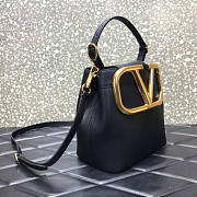 Valentino VLogo Signature Black Bucket Bag 20x19x12cm - 4