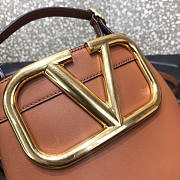 Valentino VLogo Signature Brown Bucket Bag 20x19x12cm - 4