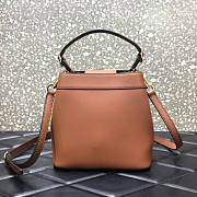 Valentino VLogo Signature Brown Bucket Bag 20x19x12cm - 3