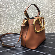 Valentino VLogo Signature Brown Bucket Bag 20x19x12cm - 2